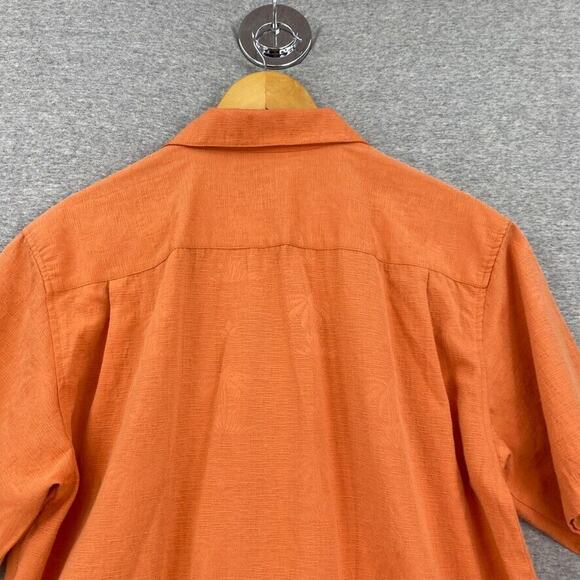 Gordon Shirt Mens Medium Orange Button Up Short Sleeve Pocket Collared - Picture 5 of 13